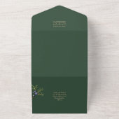 Modern JUNIPER Green GOLD Wedding Invite All In One Uitnodiging (Buitenkant)