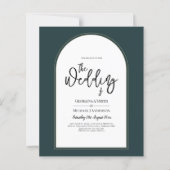 Modern JUNIPER Green Gold Wedding INVITE QR Code (Voorkant)