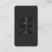 Modern K R Logo Initialen Monogram Zwart Goud Visitekaartje (Voorkant)