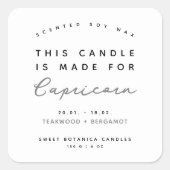 Modern kaars zodiac label (Voorkant)