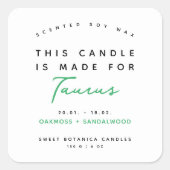 Modern kaars zodiac label (Voorkant)