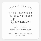 Modern kaars zodiac label (Voorkant)