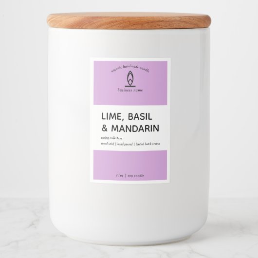 Modern kaarsenlabel voedselcontainer etiket (Voorkant)