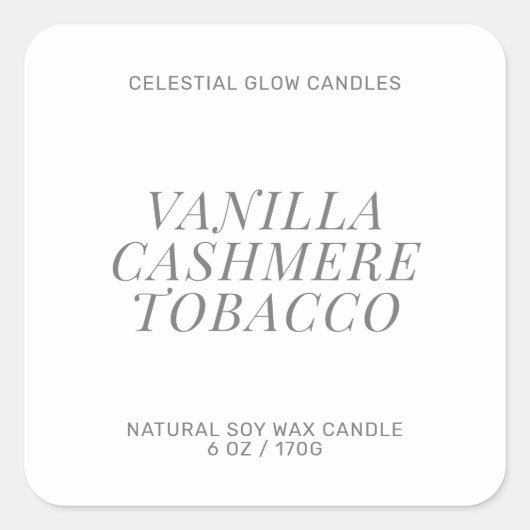 Modern kaarsetiket minimal product sticker (Voorkant)
