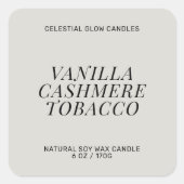 Modern kaarsetiket minimal product sticker (Voorkant)