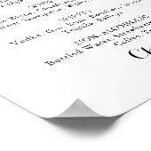 Modern kalligrafie huwelijksdranken menu bord poster (Hoek)