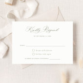 Modern kalligrafie Script Elegant Sage Green RSVP Kaart
