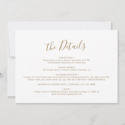 Modern kalligrafie script hart alles in één bruilo kaart (Achterkant)