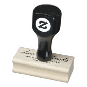 Modern Kalligrafie Script Liefde en Bedankt Bruilo Rubberstempel (Stempel)