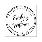 Modern kalligrafie script rond retouradres  zelfinktende stempel (Design)