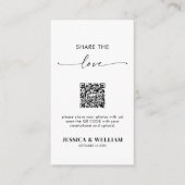 Modern kalligrafiescript Deel de liefde QR Code Informatiekaartje (Voorkant)