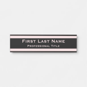 Modern kantoordeur bord licht roze deurbordje