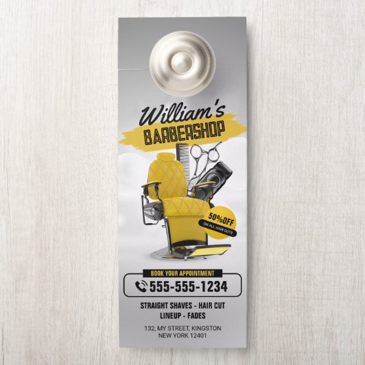 Modern kapperszaak kapperskapsel (Op knop)