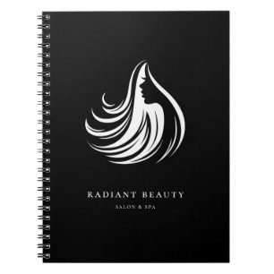 Modern Kapsalon Vrouwelijk Silhouet Logo Notitieboek