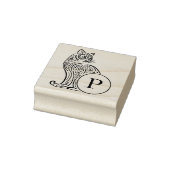 Modern  kattenmonogram 	rubberstempel (Stempel)