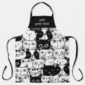 Modern Kawaii Funny Cute Cats Pattern Schort (Voorkant)