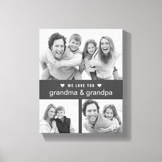 Modern Keepomwille Black en White Photos Grandpare Canvas Afdruk (Voorkant)