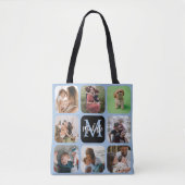 Modern Keepomwille Photo Collage Monogram Canvas t Draagtas (Voorkant)