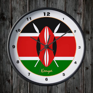 Modern Kenyan Flag, Kenia Home / design Ronde Klok