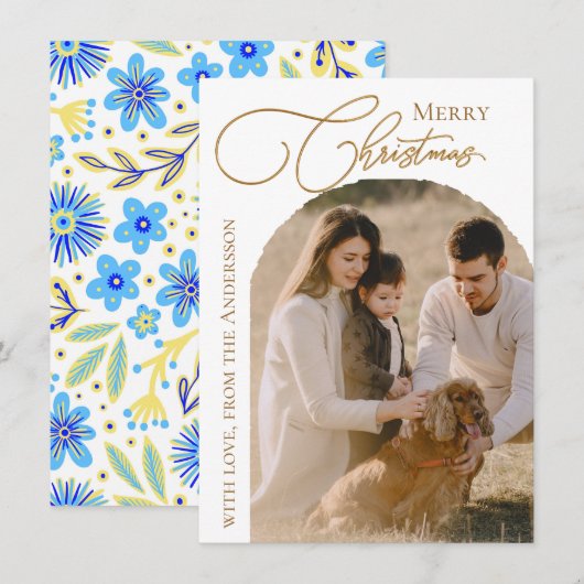 Modern Kerst Foto Feestdagenkaart (Voorkant / Achterkant)