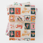 Modern Kerst rood groen beige inpakpapier (In situ)