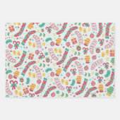 Modern Kerst rood groen beige inpakpapier Vel (Voorkant 2)