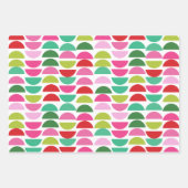 Modern Kerst Rood Groen Roze Geometrisch Schattige Inpakpapier Vel (Voorkant)