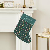 Modern kerstboom patroon gepersonaliseerd kleine kerstsok