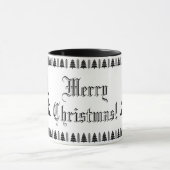 Modern Kerstboom Patroon Zwart-wit Mok (Midden)