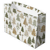 Modern kerstboompatroon groot cadeauzakje (Achterkant Gekanteld)