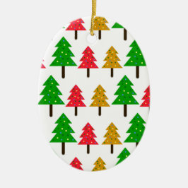 Modern kerstboompatroon keramisch ornament