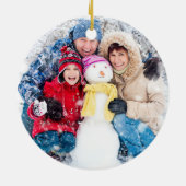 Modern kerstboomscript PRETTIGE FEESTDAGEN foto Keramisch Ornament (Achterkant)