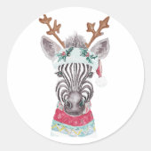 Modern kerstcadeau idee ronde sticker (Voorkant)