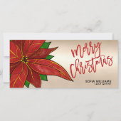 Modern kerstcertificaat cadeau Kaart Poinsettia (Voorkant)
