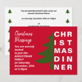 Modern kerstdiner kaart (Voorkant / Achterkant)