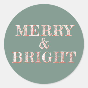 Modern kerstfeest, helder en droog ronde sticker