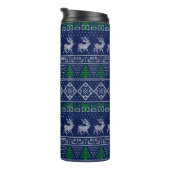 Modern kerstfeest, Ugly Sweater Reindeer Pattern Thermosbeker (Geroteerd rechts)