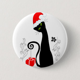 Modern kerstKat Ronde Button 5,7 Cm