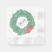 Modern Kerstkransjaar Servet (Voorkant)