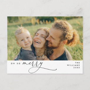 Modern, Kerstmis, Familiefoto, Oh zo vrolijk Briefkaart