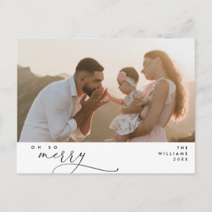 Modern, Kerstmis, Familiefoto, Oh zo vrolijk Briefkaart