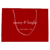 Modern Kerstmis & Fel Rood Vakantie Groot Cadeauzakje (Achterkant)