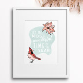 Modern Kerstmis Kardinaal Seizoensgebonden Poster