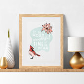 Modern Kerstmis Kardinaal Seizoensgebonden Poster