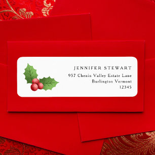 Modern Kerstmis minimalistisch retour adres label