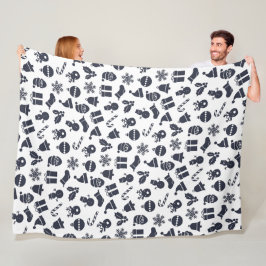 Modern Kerstmis Naadloos Patroon Fleece Deken