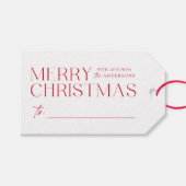 Modern Kerstmis Rood Cadeaulabel (Voorkant (Horizontaal))