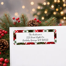 Modern Kerstmis Tartan Plaid Retouradres