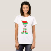Modern Kerstmis Vegan Elf T-Shirt (Voorkant volledig)