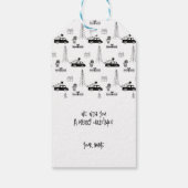 Modern Kerstmis Zwart-Wit Gepersonaliseerd Cadeaulabel (Achterkant)